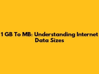 1 GB To MB: Understanding Internet Data Sizes