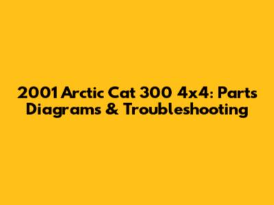2001 Arctic Cat 300 4x4: Parts Diagrams & Troubleshooting