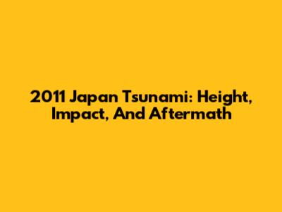 2011 Japan Tsunami: Height, Impact, And Aftermath