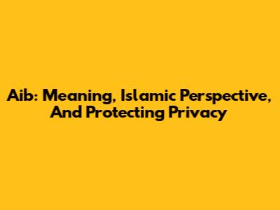 Aib: Meaning, Islamic Perspective, And Protecting Privacy