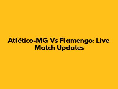 Atlético-MG Vs Flamengo: Live Match Updates
