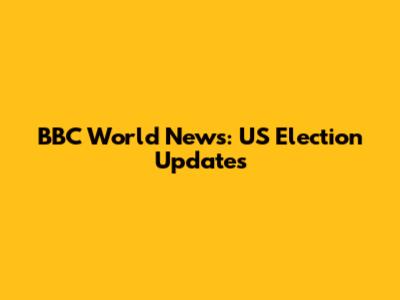 BBC World News: US Election Updates