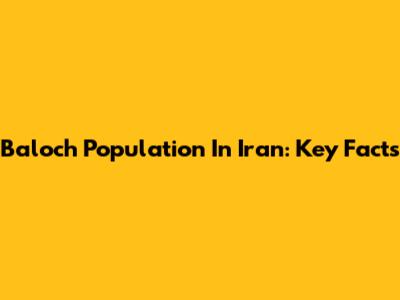 Baloch Population In Iran: Key Facts