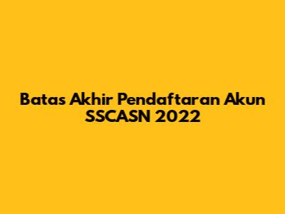 Batas Akhir Pendaftaran Akun SSCASN 2022