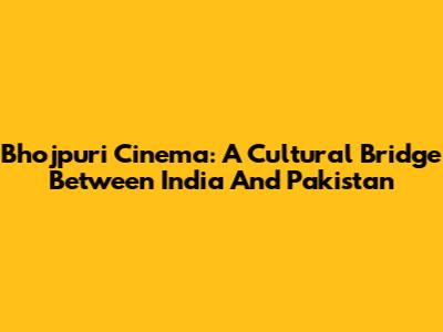 Bhojpuri Cinema: A Cultural Bridge Between India And Pakistan