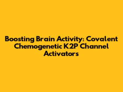 Boosting Brain Activity: Covalent Chemogenetic K2P Channel Activators