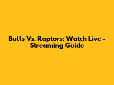 Bulls Vs. Raptors: Watch Live - Streaming Guide