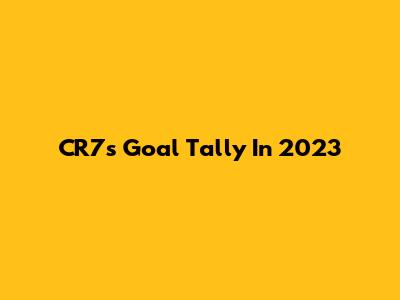 CR7's Goal Tally In 2023