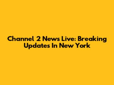 Channel 2 News Live: Breaking Updates In New York