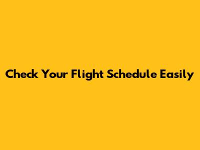 Check Your Flight Schedule Easily