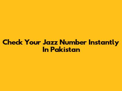 Check Your Jazz Number Instantly In Pakistan