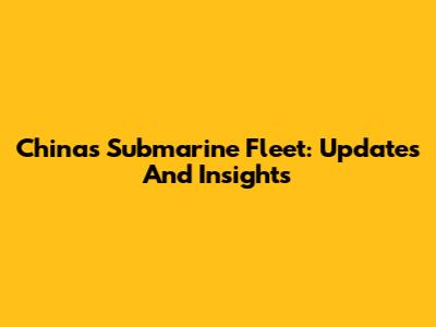 China's Submarine Fleet: Updates And Insights