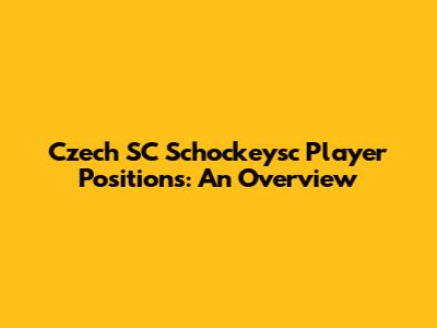 Czech SC Schockeysc Player Positions: An Overview