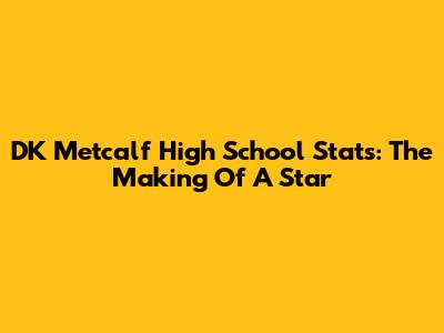 DK Metcalf High School Stats: The Making Of A Star