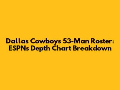 Dallas Cowboys 53-Man Roster: ESPN's Depth Chart Breakdown