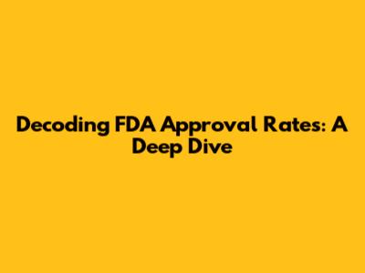 Decoding FDA Approval Rates: A Deep Dive