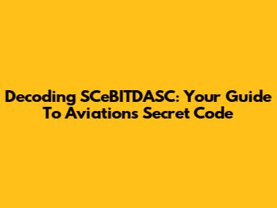 Decoding SCeBITDASC: Your Guide To Aviation's Secret Code