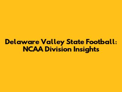 Delaware Valley State Football: NCAA Division Insights