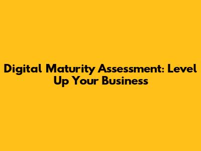 Digital Maturity Assessment: Level Up Your Business