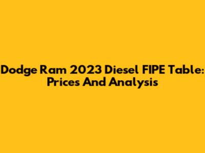 Dodge Ram 2023 Diesel FIPE Table: Prices And Analysis