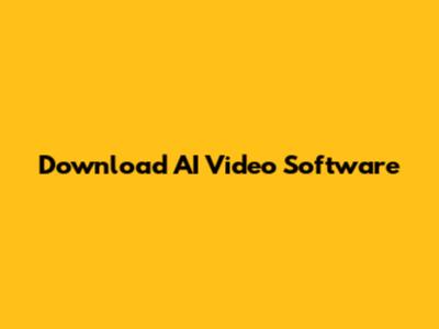 Download AI Video Software