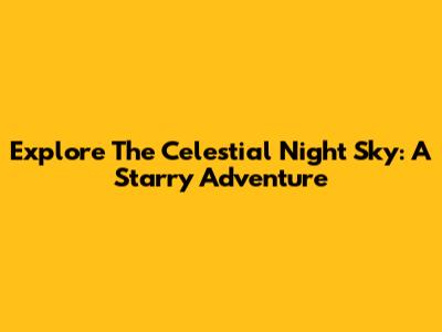 Explore The Celestial Night Sky: A Starry Adventure