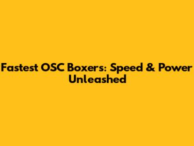 Fastest OSC Boxers: Speed & Power Unleashed