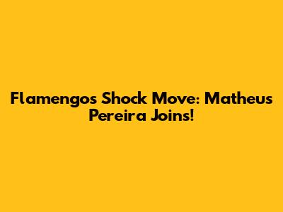 Flamengo's Shock Move: Matheus Pereira Joins!