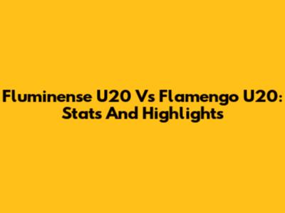Fluminense U20 Vs Flamengo U20: Stats And Highlights