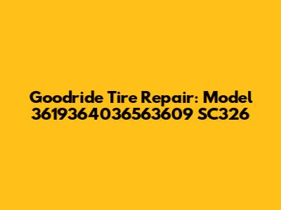 Goodride Tire Repair: Model 3619364036563609 SC326