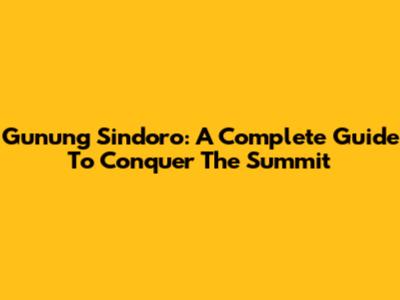 Gunung Sindoro: A Complete Guide To Conquer The Summit
