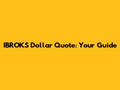 IBROKS Dollar Quote: Your Guide