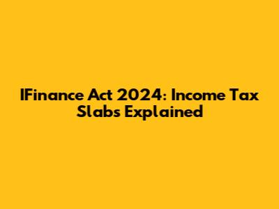 IFinance Act 2024: Income Tax Slabs Explained