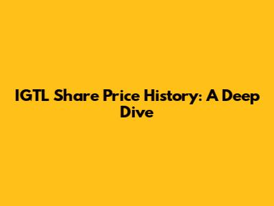 IGTL Share Price History: A Deep Dive