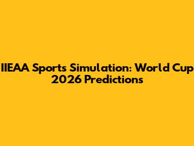 IIEAA Sports Simulation: World Cup 2026 Predictions