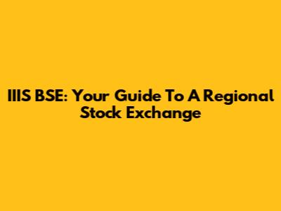 IIIS BSE: Your Guide To A Regional Stock Exchange