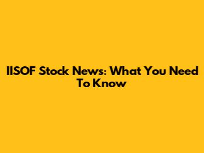 IISOF Stock News: What You Need To Know