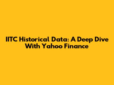 IITC Historical Data: A Deep Dive With Yahoo Finance