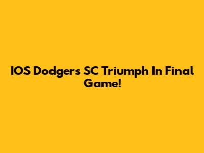 IOS Dodgers SC Triumph In Final Game!