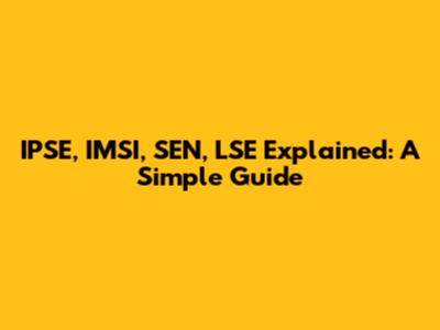 IPSE, IMSI, SEN, LSE Explained: A Simple Guide