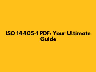 ISO 14405-1 PDF: Your Ultimate Guide