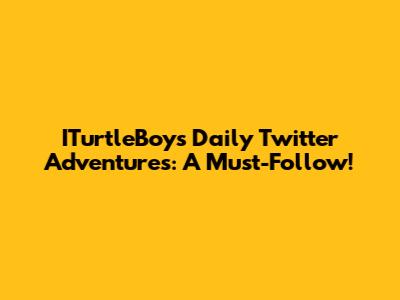ITurtleBoy's Daily Twitter Adventures: A Must-Follow!