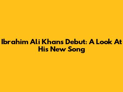 Ibrahim Ali Khan's Debut: A Look At His New Song
