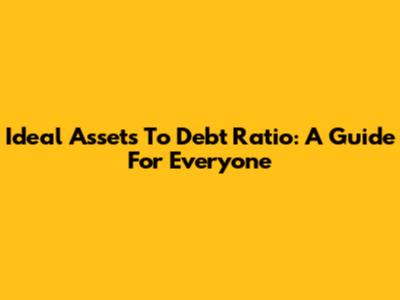 Ideal Assets To Debt Ratio: A Guide For Everyone