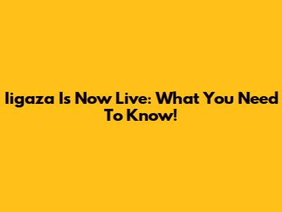 Iigaza Is Now Live: What You Need To Know!