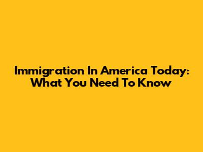 Immigration In America Today: What You Need To Know