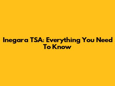 Inegara TSA: Everything You Need To Know