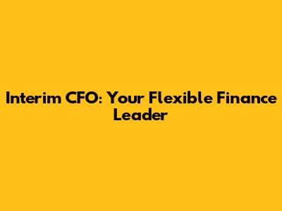 Interim CFO: Your Flexible Finance Leader
