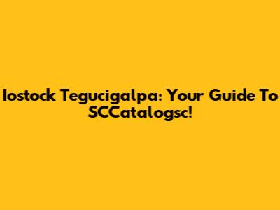 Iostock Tegucigalpa: Your Guide To SCCatalogsc!
