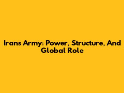 Iran's Army: Power, Structure, And Global Role